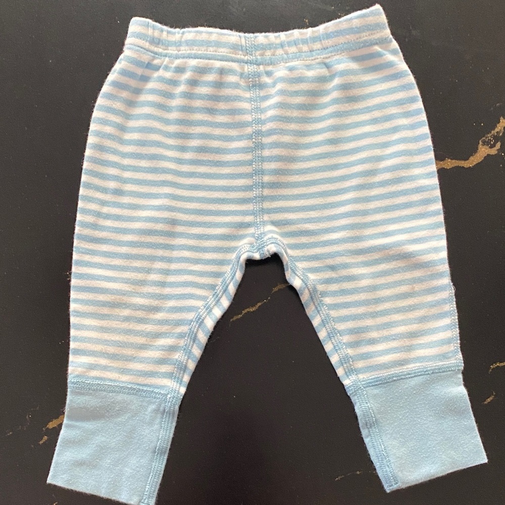 Hanna Andersson Blue and White Striped Leggings
